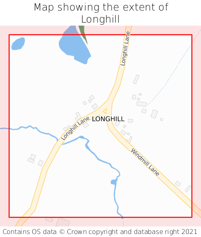 Map showing extent of Longhill as bounding box