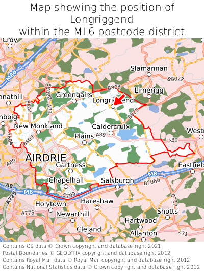 Map showing location of Longriggend within ML6