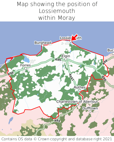 Lossiemouth Map Position In Moray 000001 