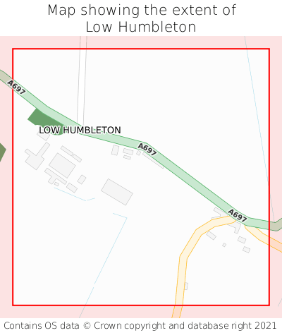 Map showing extent of Low Humbleton as bounding box