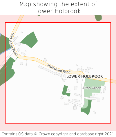 Map showing extent of Lower Holbrook as bounding box