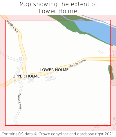 Map showing extent of Lower Holme as bounding box