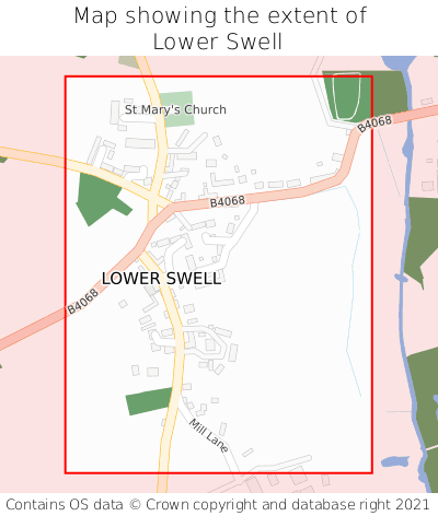 Map showing extent of Lower Swell as bounding box