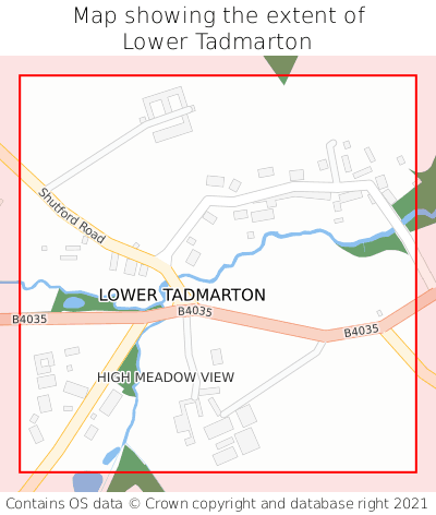 Map showing extent of Lower Tadmarton as bounding box