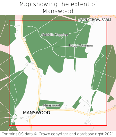 Map showing extent of Manswood as bounding box