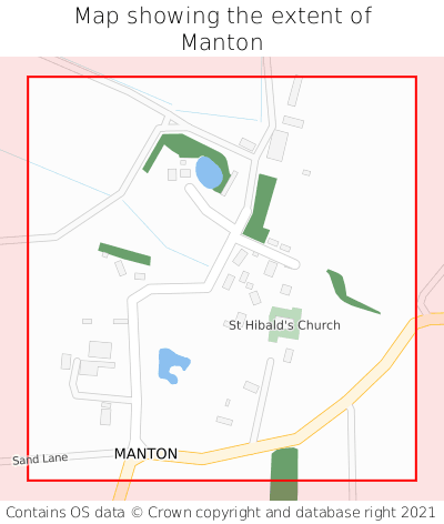 Map showing extent of Manton as bounding box