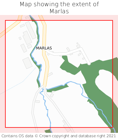 Map showing extent of Marlas as bounding box