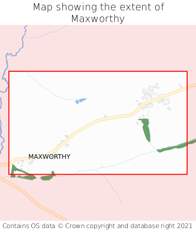 Map showing extent of Maxworthy as bounding box