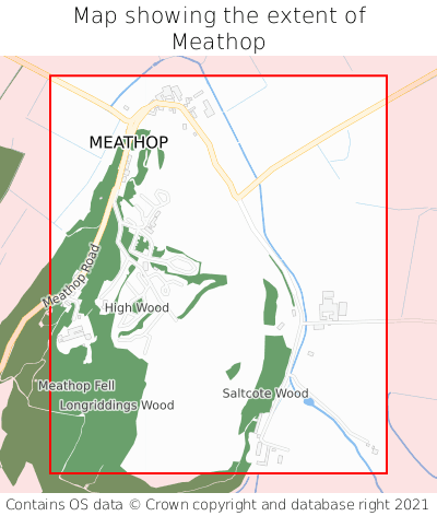 Map showing extent of Meathop as bounding box