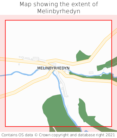 Map showing extent of Melinbyrhedyn as bounding box