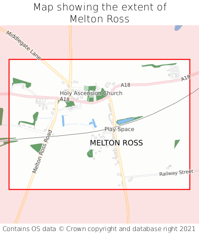 Map showing extent of Melton Ross as bounding box