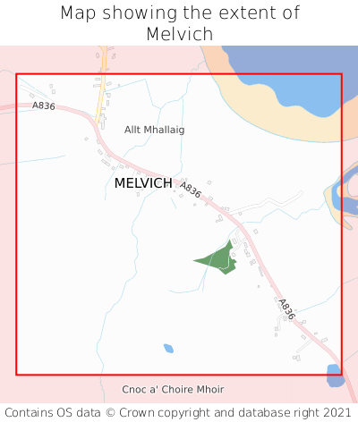 Map showing extent of Melvich as bounding box