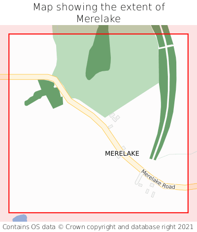 Map showing extent of Merelake as bounding box