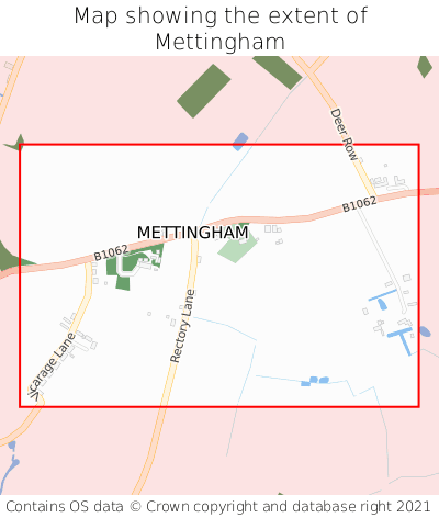 Map showing extent of Mettingham as bounding box