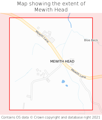 Map showing extent of Mewith Head as bounding box