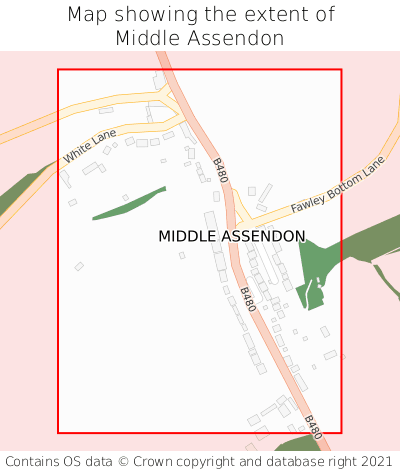 Map showing extent of Middle Assendon as bounding box
