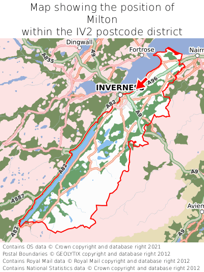 Map showing location of Milton within IV2