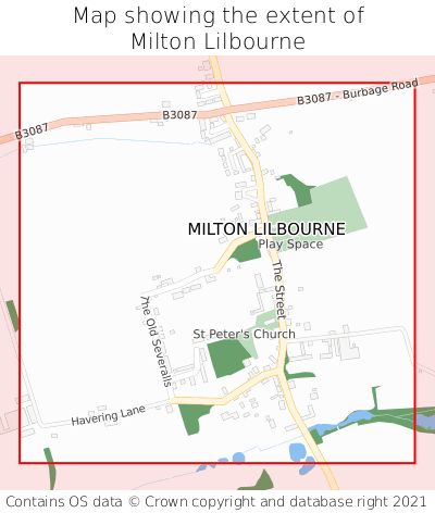Map showing extent of Milton Lilbourne as bounding box