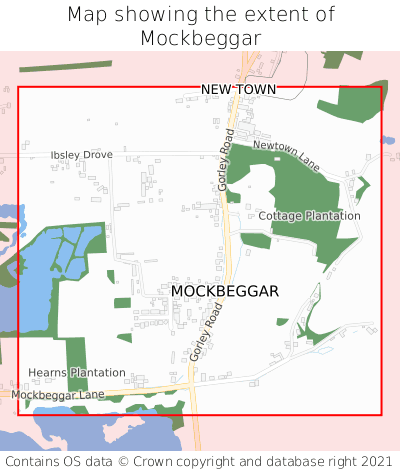 Map showing extent of Mockbeggar as bounding box