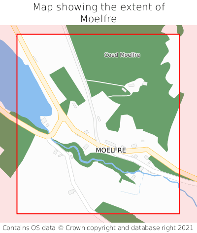 Map showing extent of Moelfre as bounding box