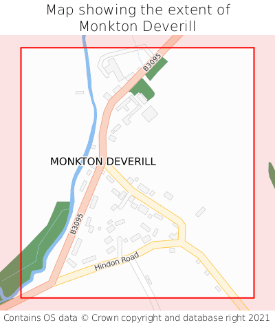 Map showing extent of Monkton Deverill as bounding box