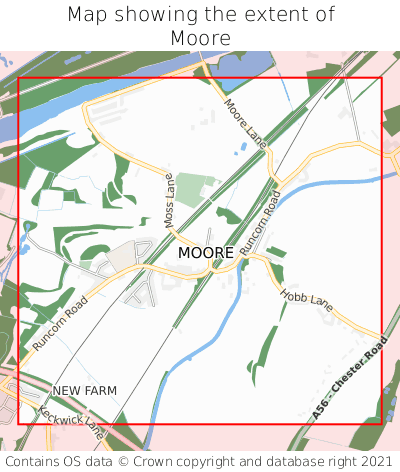 Map showing extent of Moore as bounding box