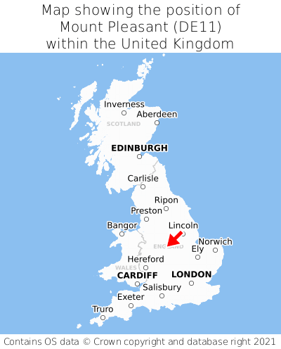 Map showing location of Mount Pleasant within the UK