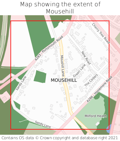 Map showing extent of Mousehill as bounding box