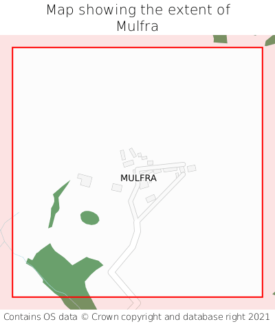 Map showing extent of Mulfra as bounding box