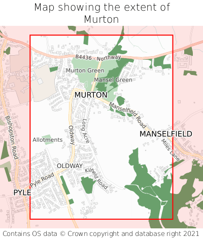 Map showing extent of Murton as bounding box