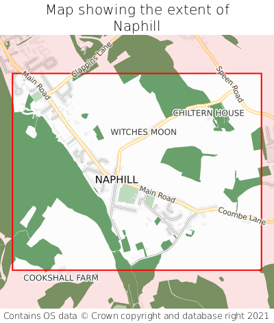 Map showing extent of Naphill as bounding box