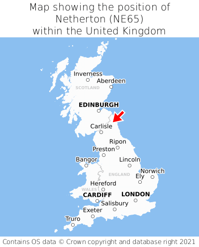 Map showing location of Netherton within the UK