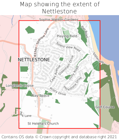 Map showing extent of Nettlestone as bounding box