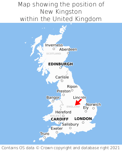 Map showing location of New Kingston within the UK