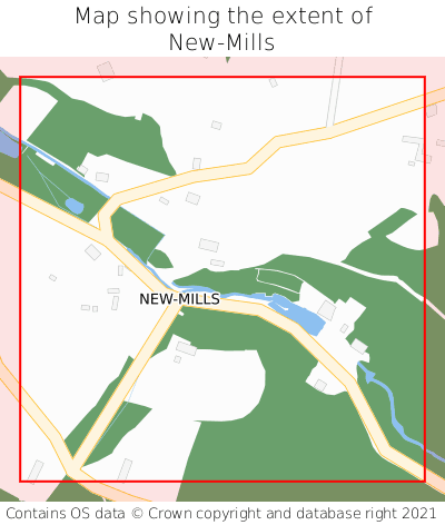 Map showing extent of New-Mills as bounding box