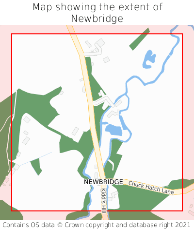 Map showing extent of Newbridge as bounding box