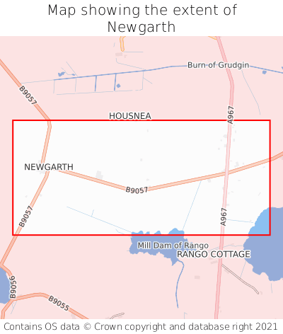 Map showing extent of Newgarth as bounding box