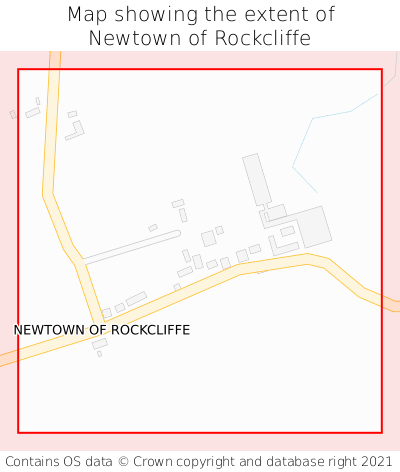 Map showing extent of Newtown of Rockcliffe as bounding box