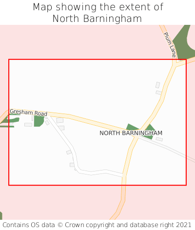 Map showing extent of North Barningham as bounding box