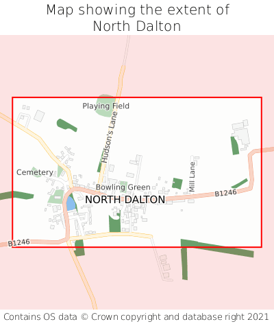 Map showing extent of North Dalton as bounding box