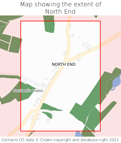 Map showing extent of North End as bounding box