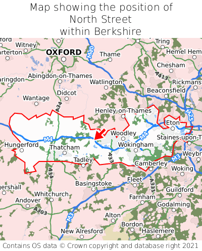 Map showing location of North Street within Berkshire