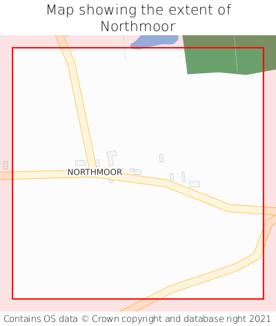 Map showing extent of Northmoor as bounding box