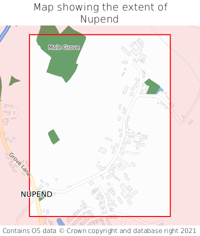 Map showing extent of Nupend as bounding box