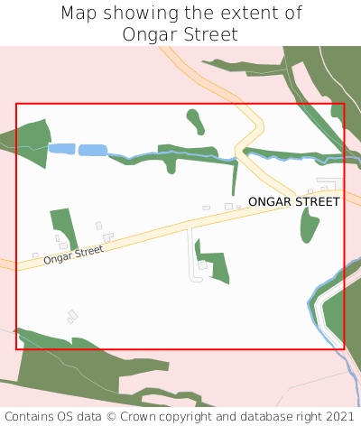 Map showing extent of Ongar Street as bounding box