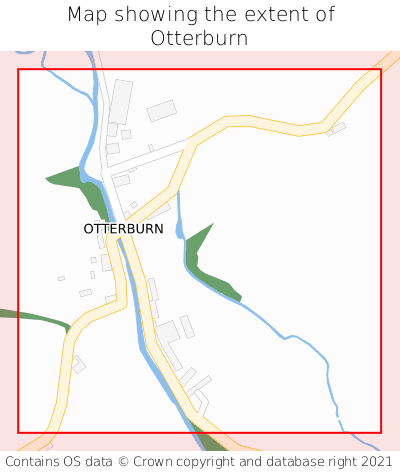 Map showing extent of Otterburn as bounding box