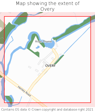 Map showing extent of Overy as bounding box