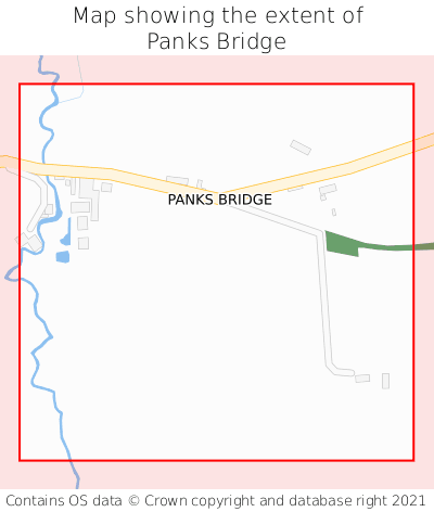 Map showing extent of Panks Bridge as bounding box