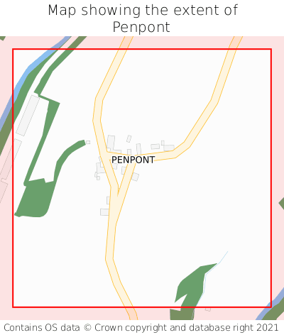 Map showing extent of Penpont as bounding box