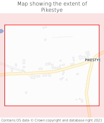 Map showing extent of Pikestye as bounding box